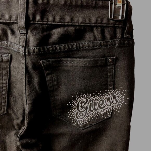 GUESS SARAH FIT MED RISE KINNY BLACK JEANS 29 NEW WITH TAG - Picture 8 of 9
